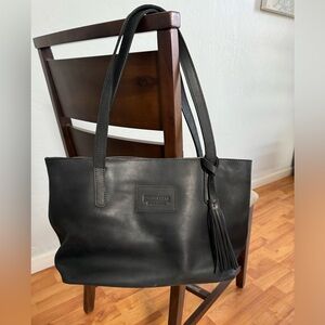 Parker Clay black leather tote